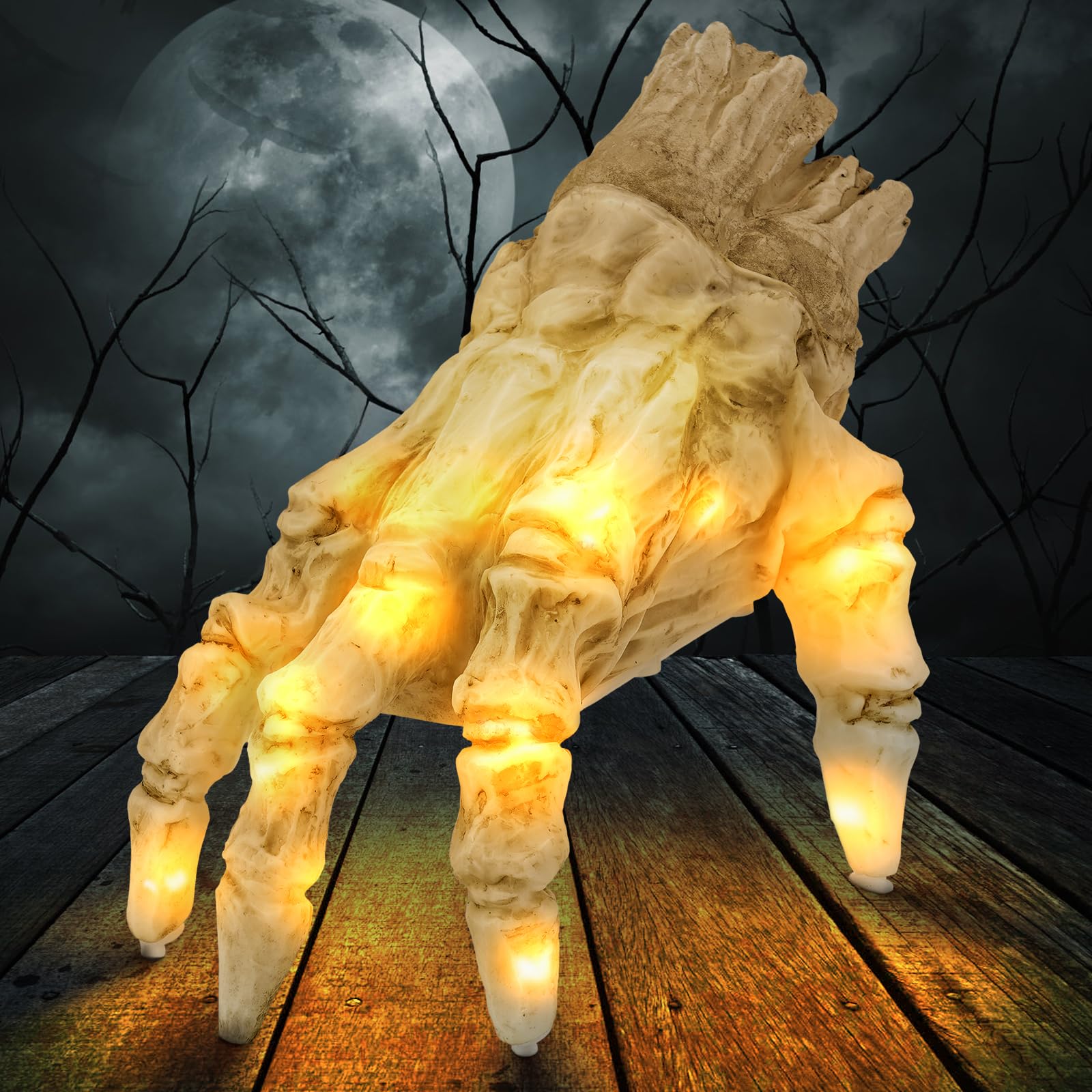 Sound-activated luminous crawling hand